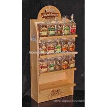 Bakery Retail Shop Pastry Commercial Rack 4-Shelf Flooring Bread Rustic Wood Display Stand For Sale